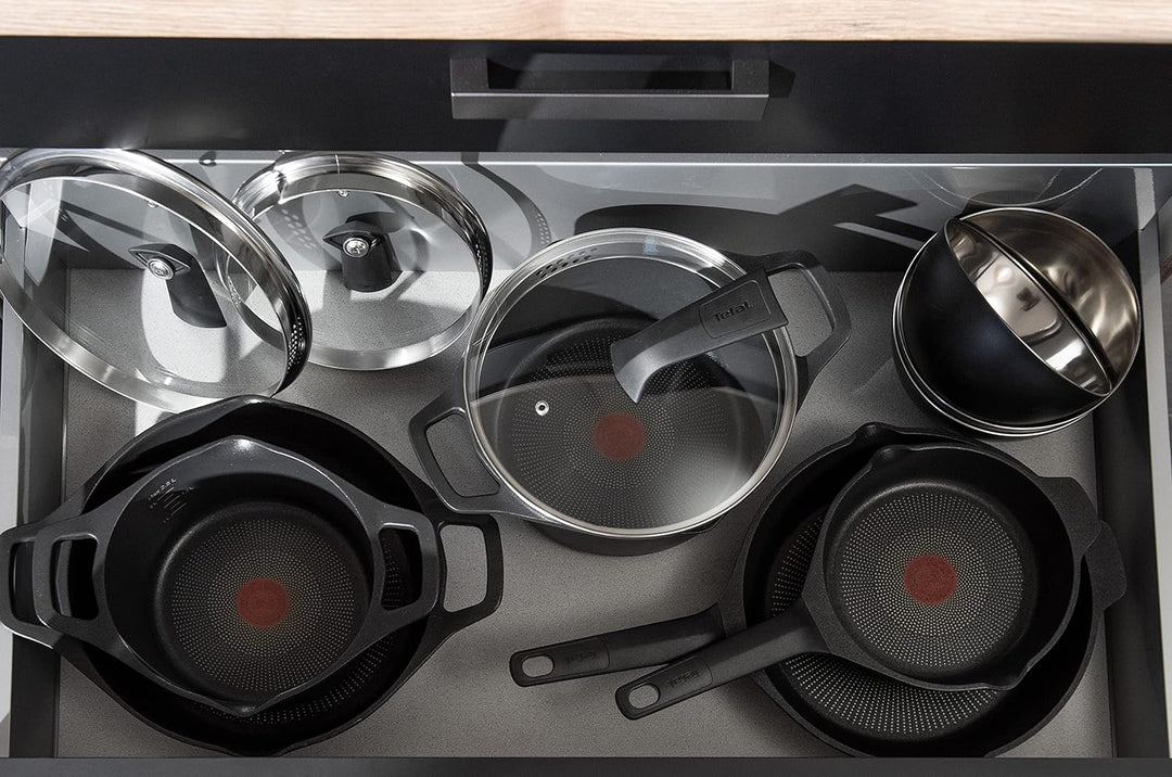 Tefal E24933 Robusto Aluguss Schmorpfanne 26 cm mit Deckel | einfache Reinigung | Antihaftversiegelu