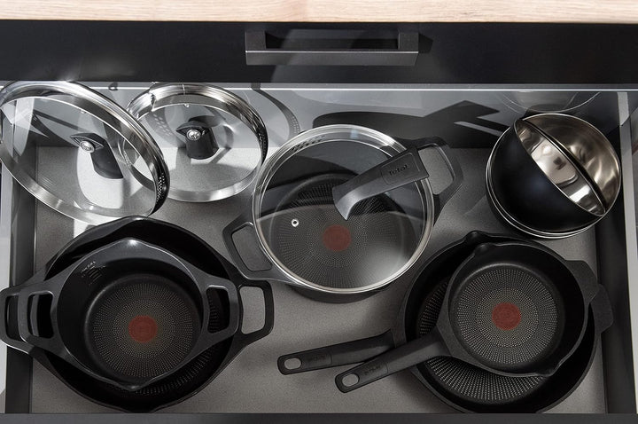 Tefal E24933 Robusto Aluguss Schmorpfanne 26 cm mit Deckel | einfache Reinigung | Antihaftversiegelu