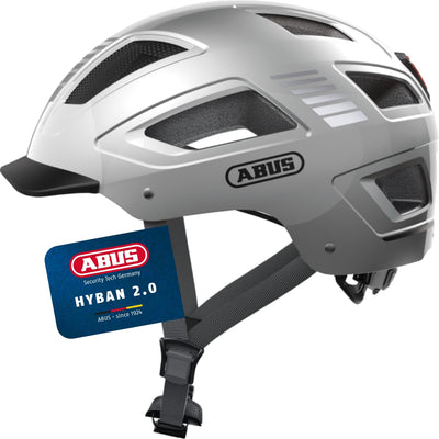 ABUS Stadthelm Hyban 2.0 - Fahrradhelm mit Rücklicht, ABS-Hartschale, guter Passform - für Damen und