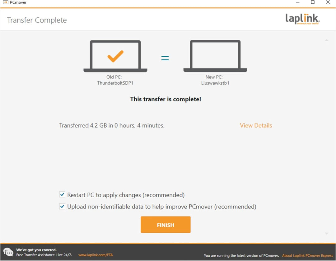 LAPLINK Easy Transfer Ethernet High Speed Kabel & PCmover – 1 Gbps Ethernet Transferkabel inkl. Soft