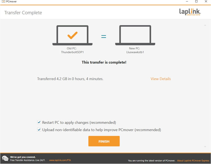 LAPLINK Easy Transfer Ethernet High Speed Kabel & PCmover – 1 Gbps Ethernet Transferkabel inkl. Soft