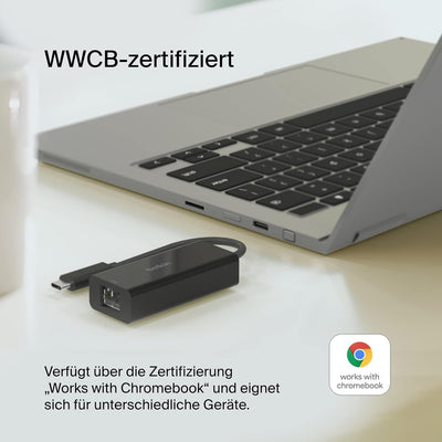 Belkin USB-C auf 2,5-Gb-Ethernet-Adapter, USB-IF-zertifizierter Thunderbolt 3 und 4/USB-C-LAN-Netzwe