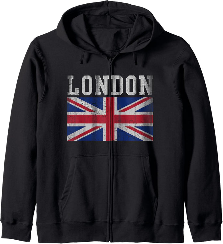 Vintage-Stil, London, England, Union Jack, EU, Londoner Kapuzenjacke