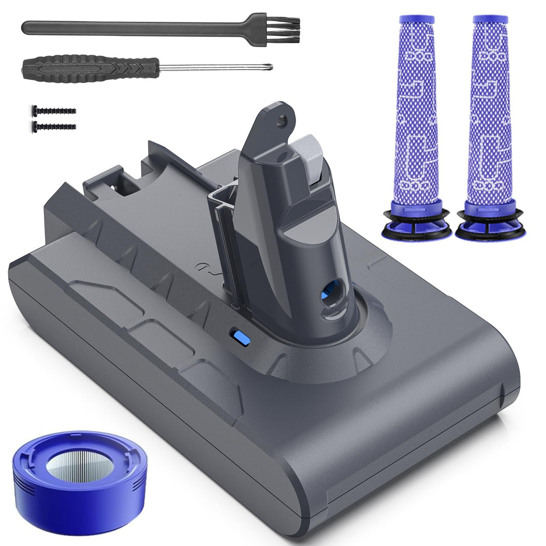 Keeenstone 8000mAh Akku für Dyson V6 DC62, Ersatzakku für Dyson DC58 DC59 DC61 Animal DC72 DC74 SV03