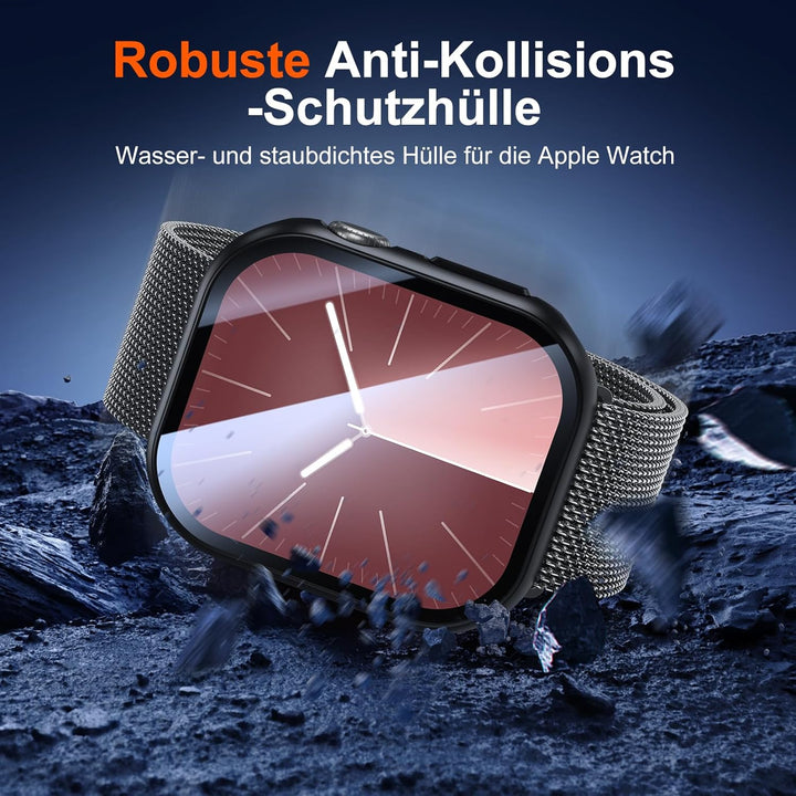 UM UNIQUEME für Apple Watch Series 10 46mm Hülle - 2 Stück, 360° Rundum Ultradünne PC Hard Schutzhül
