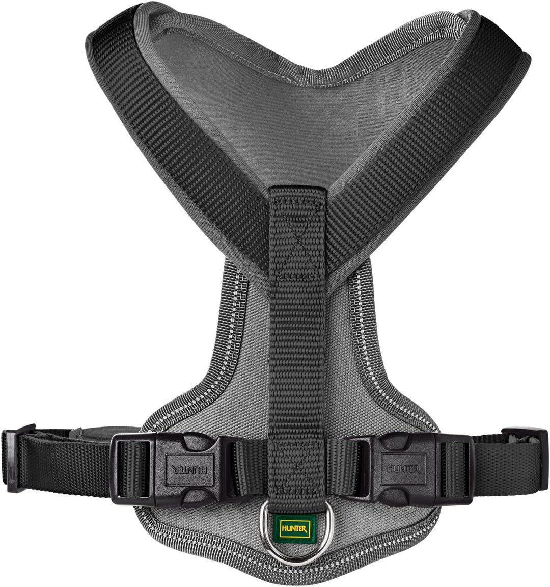 HUNTER NEOPREN Hundegeschirr, Nylon, gepolstert mit Neopren, S 42 - 53 cm, schwarz/grau schwarz/grau