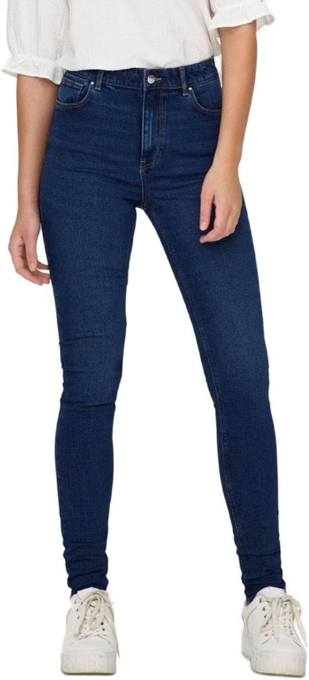 NAME IT Damen Onldruna Hw Skinny Dnm Pimbox 27W / 30L Dark Medium Blue Denim, 27W / 30L Dark Medium