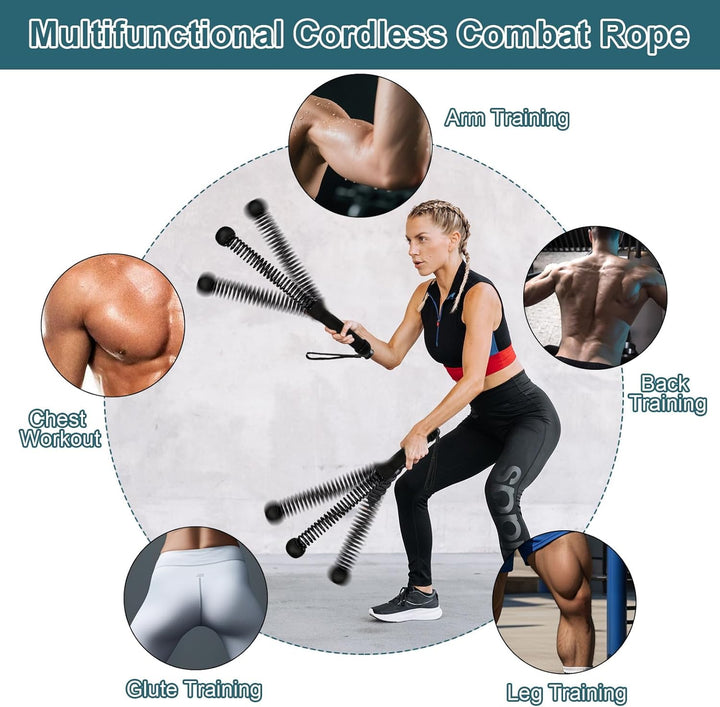 Seillose Kampfseile 2 Stück Kampfseil Ohne Seil Tragbar Kabellose Kampfseile Gewichtete Battle Rope