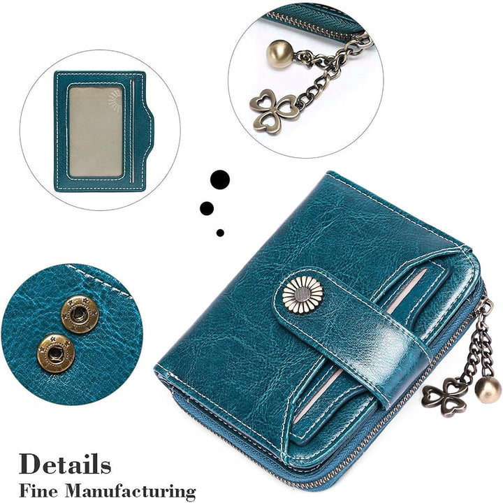 SENDEFN Geldbörse Damen Klein,Geldbeutel Frauen Echtes Leder,mit Münzfach Kleines Zipper Brieftasche