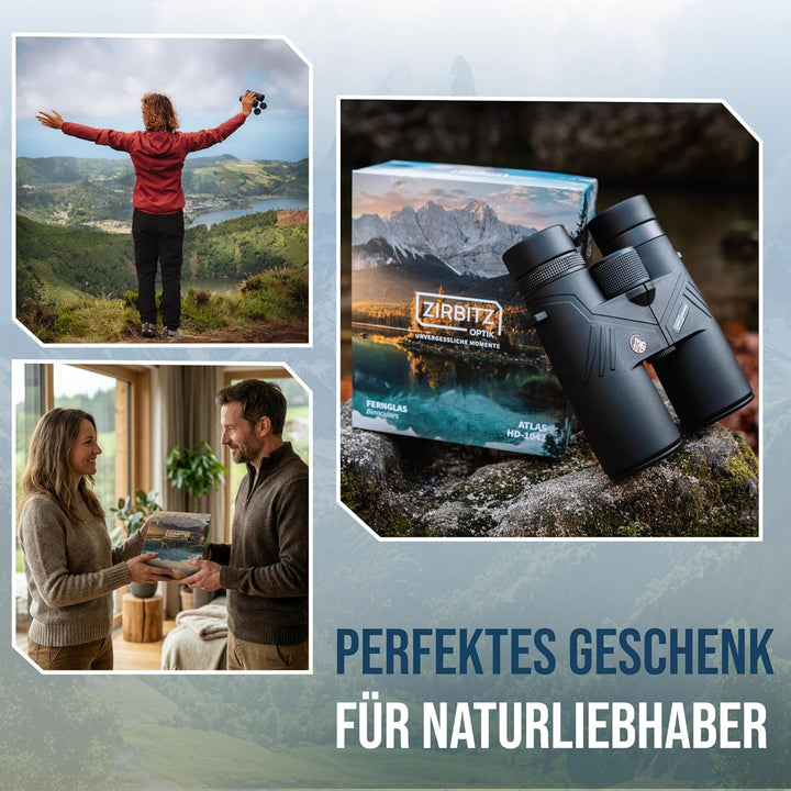 HD Fernglas 10x42 leistungsstark & IPX7-wasserdicht - Outdoorfernglas stufenlos einstellbar für Wand