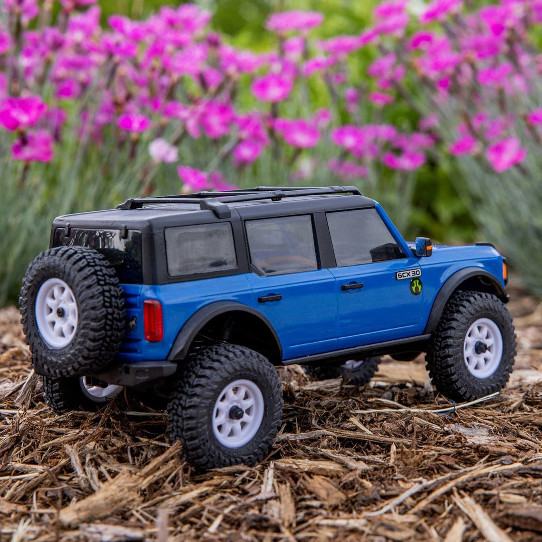 Axial 1/30 SCX30 Ford Bronco 4X4 RTR Brushed RC Rock Crawler, Blau, Blau