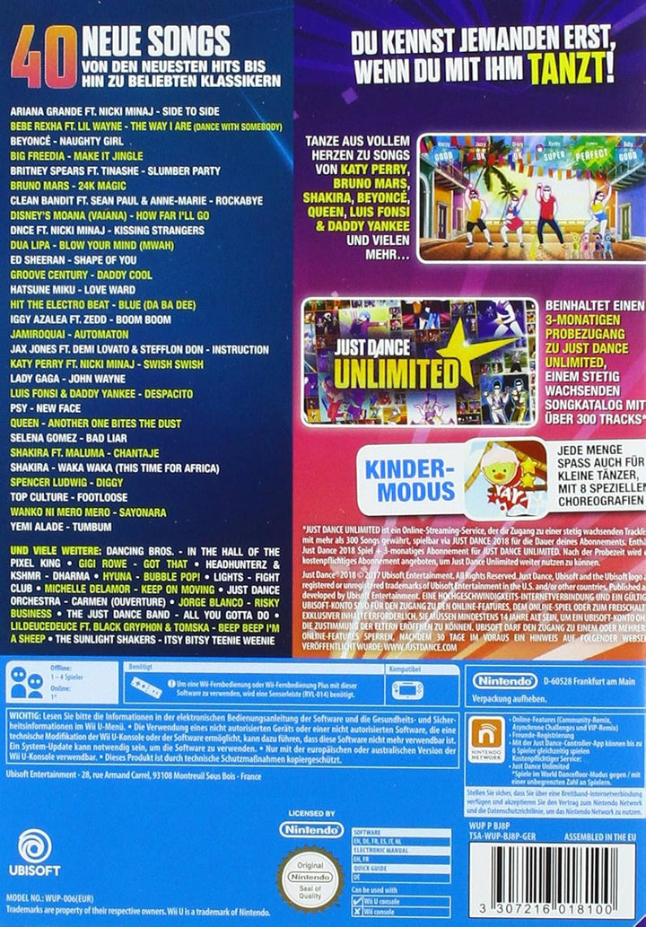 Just Dance 2018 - [Nintendo Wii U], Nintendo Wii U