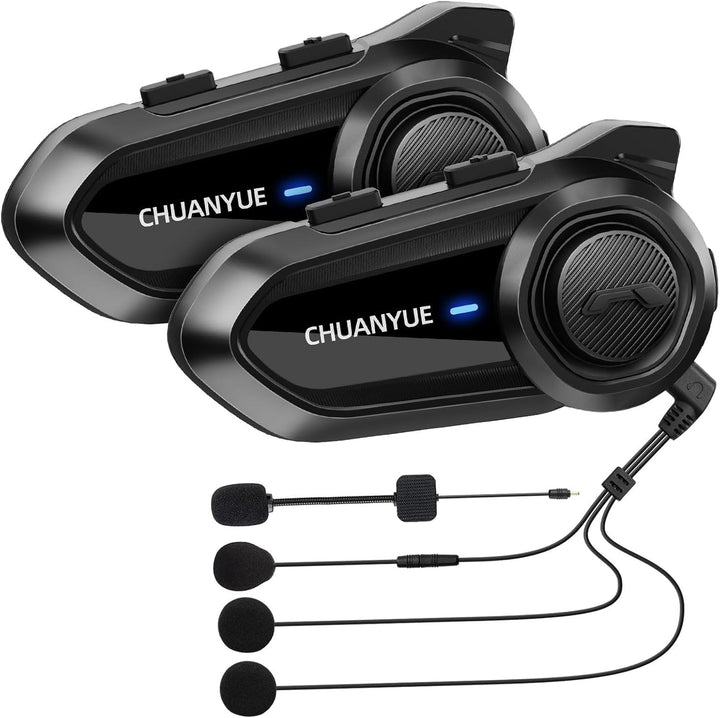 CHUANYUE R18 Motorcycle Headset with Intercom, Motorradhelm Kommunikationssystem für bis zu 10 Motor
