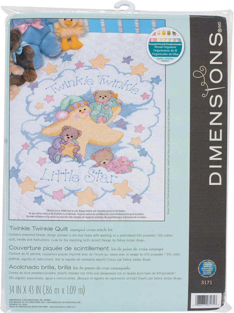 Dimensions Quilt-Set Kreuzstich (inkl. Vorlage, Nadel und Anleitung), Twinkle Twinkle Twinkle Steppd