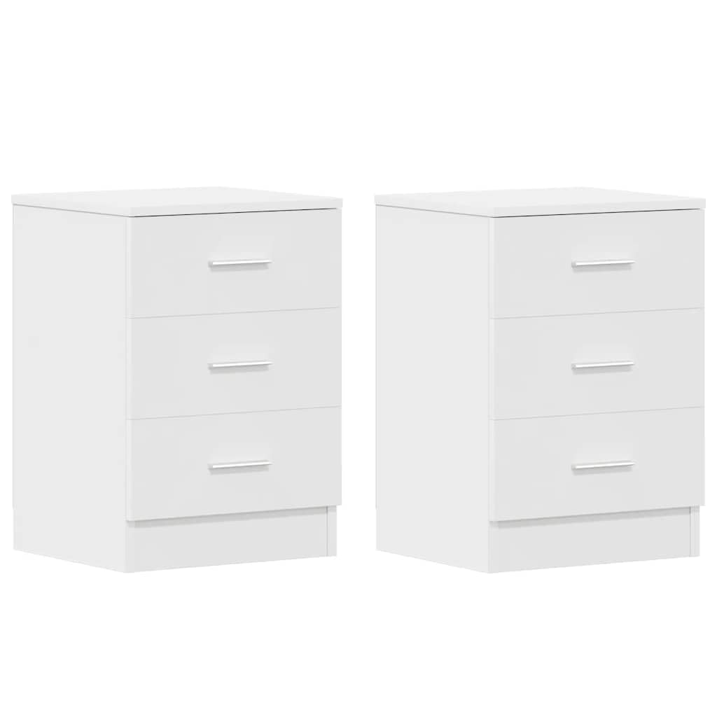 vidaXL 2X Nachtschrank 3 Schubladen Nachttisch Nachtkonsole Nachtschränckchen Nachtkommode Couchtisc