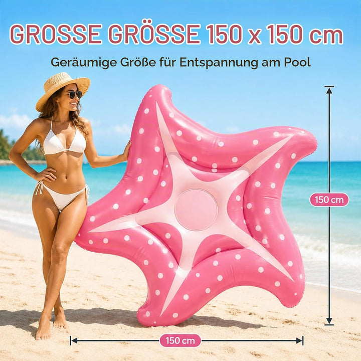 Schwimminsel 150 x 150 cm, Pool Float aus PVC | Luftmatratze Pool Seestern 150cm, Schwimminsel, Somm