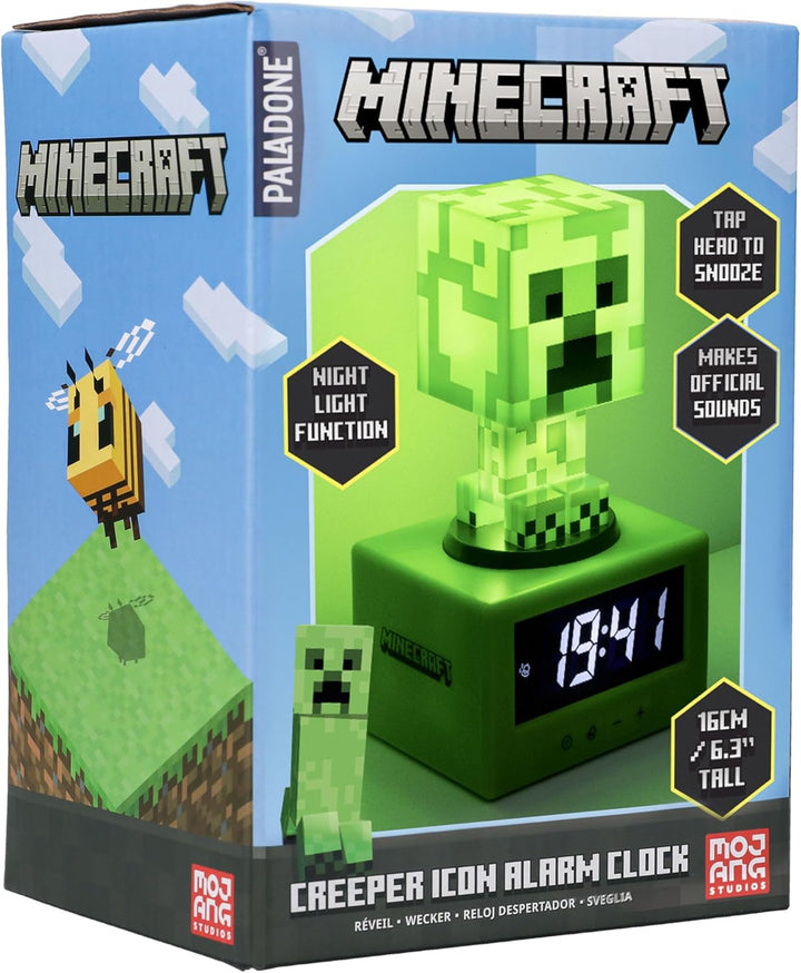 Paladone Minecraft Creeper Wecker - Offiziell Lizenziertes Icon mit Minecraft Musik & Nachtlicht für