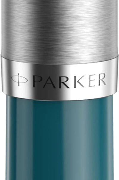 Parker 51 Kugelschreiber | Petrolblauer Schaft mit Chromfarbenen Zierteilen | Mittlere Schreibspitze