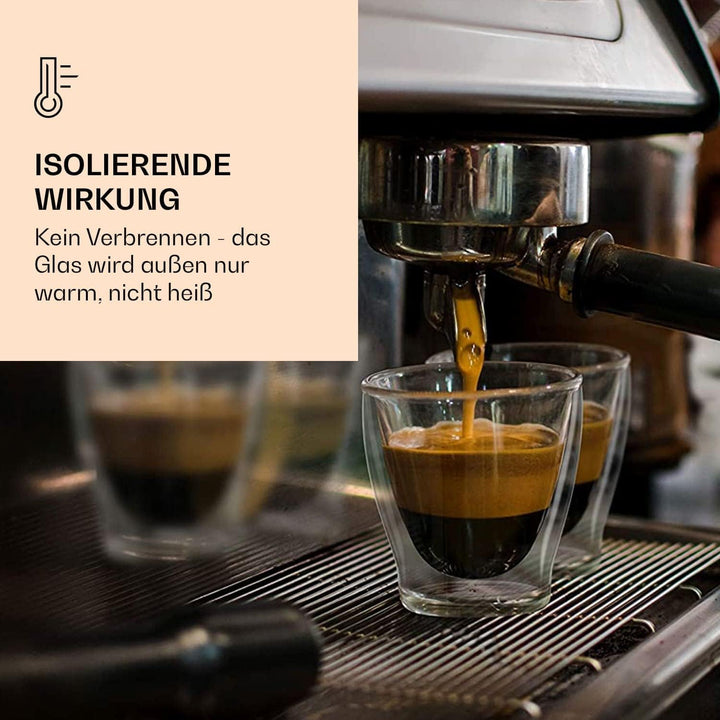 DUOS® Latte Macchiato Gläser Set 4x200ml, Doppelwandige Gläser Latte Macchiato, Doppelwandige Kaffee