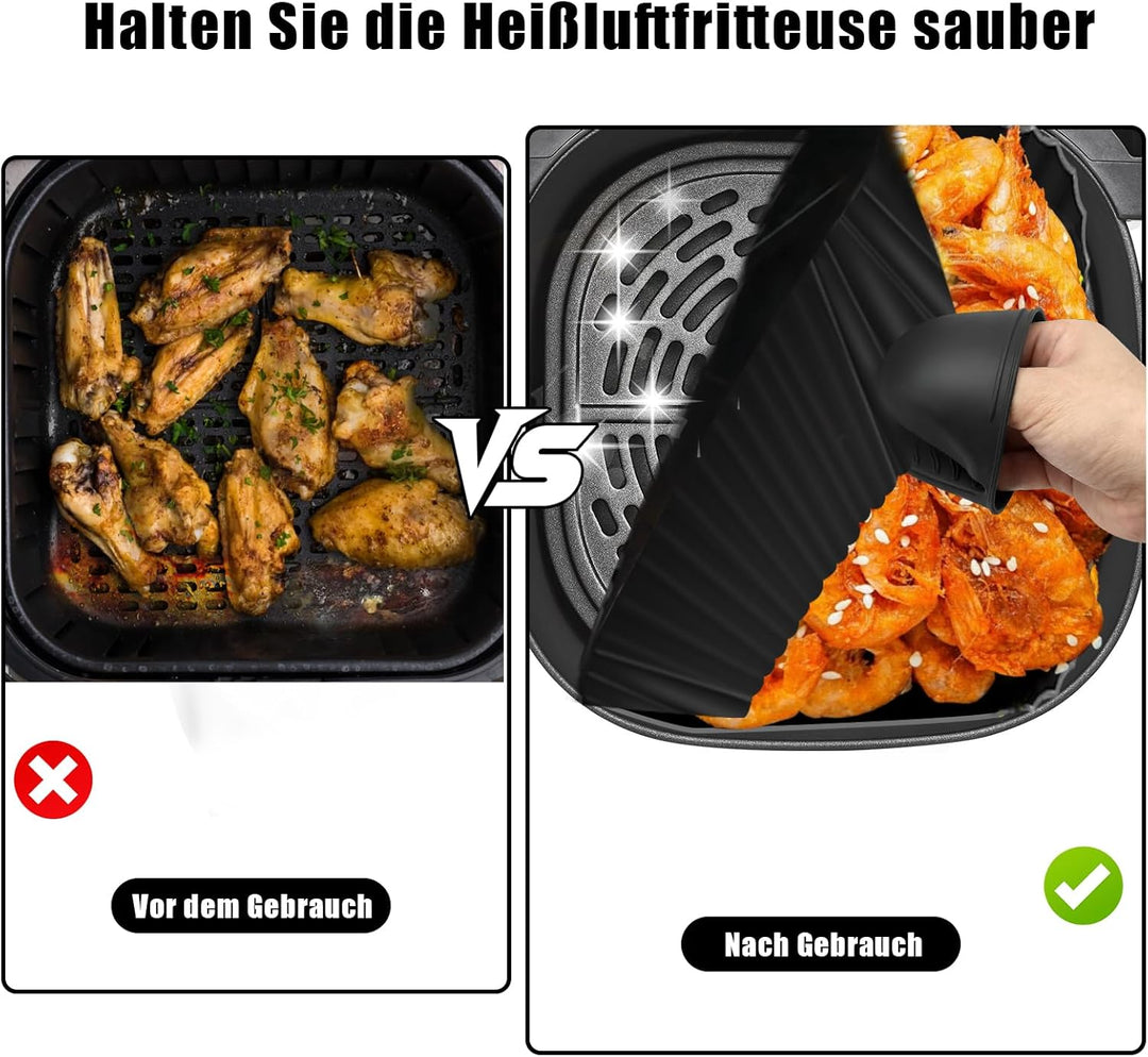Silikonform Heissluftfritteuse für Ninja AF180EU 6.2L, 22 Stück Airfryer Silikonform Set mit Grillro