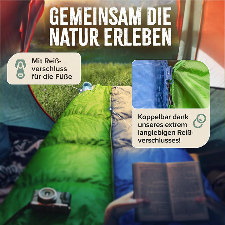 Schlafsack Outdoor I [300GSM] Warmer & 1700g Leichter Schlafsack für Frühling, Herbst und Winter [-5