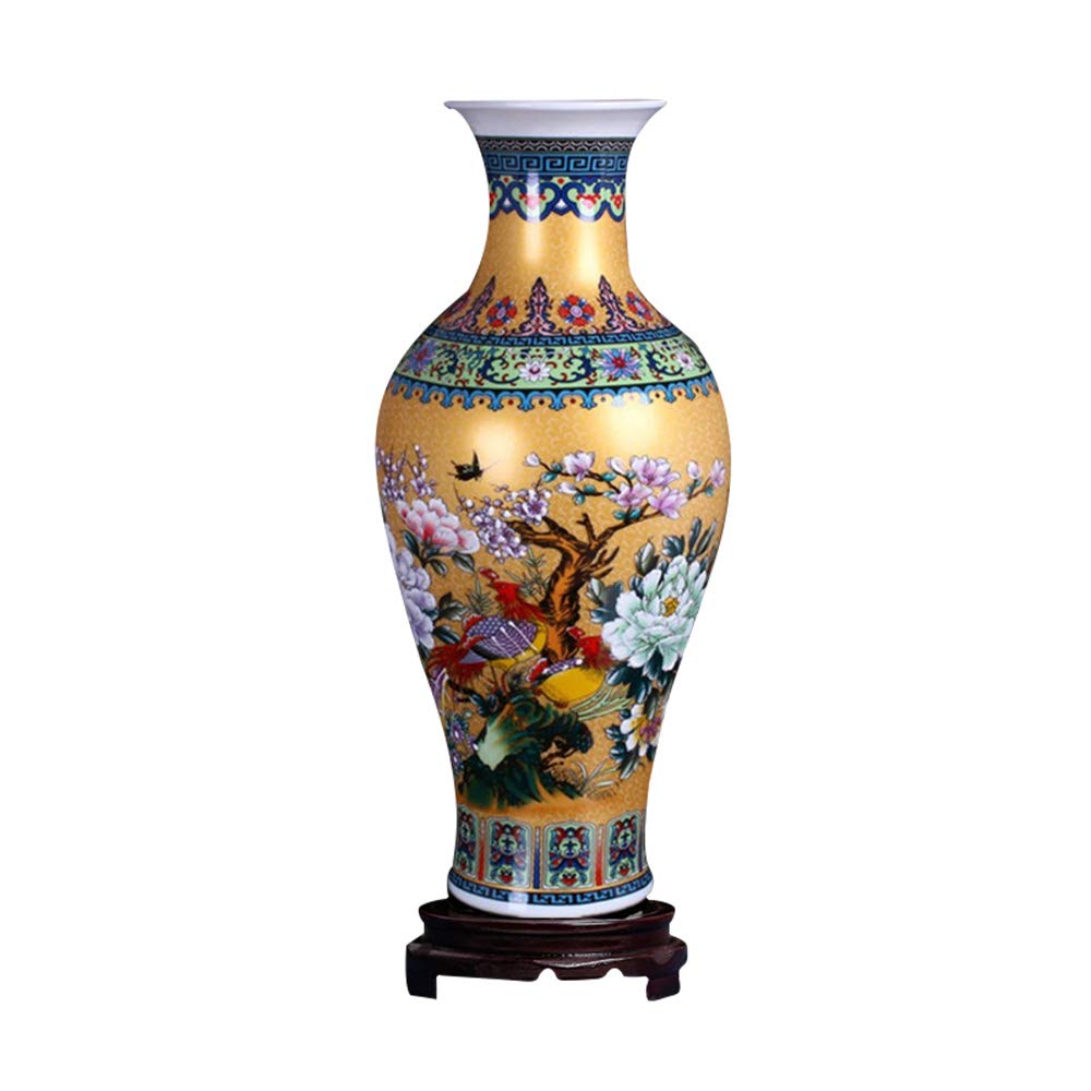 ufengke Jingdezhen Grosse Fishtail Keramik Bodenvase,Blumenvase,Handgefertigte Dekorative Vase für H