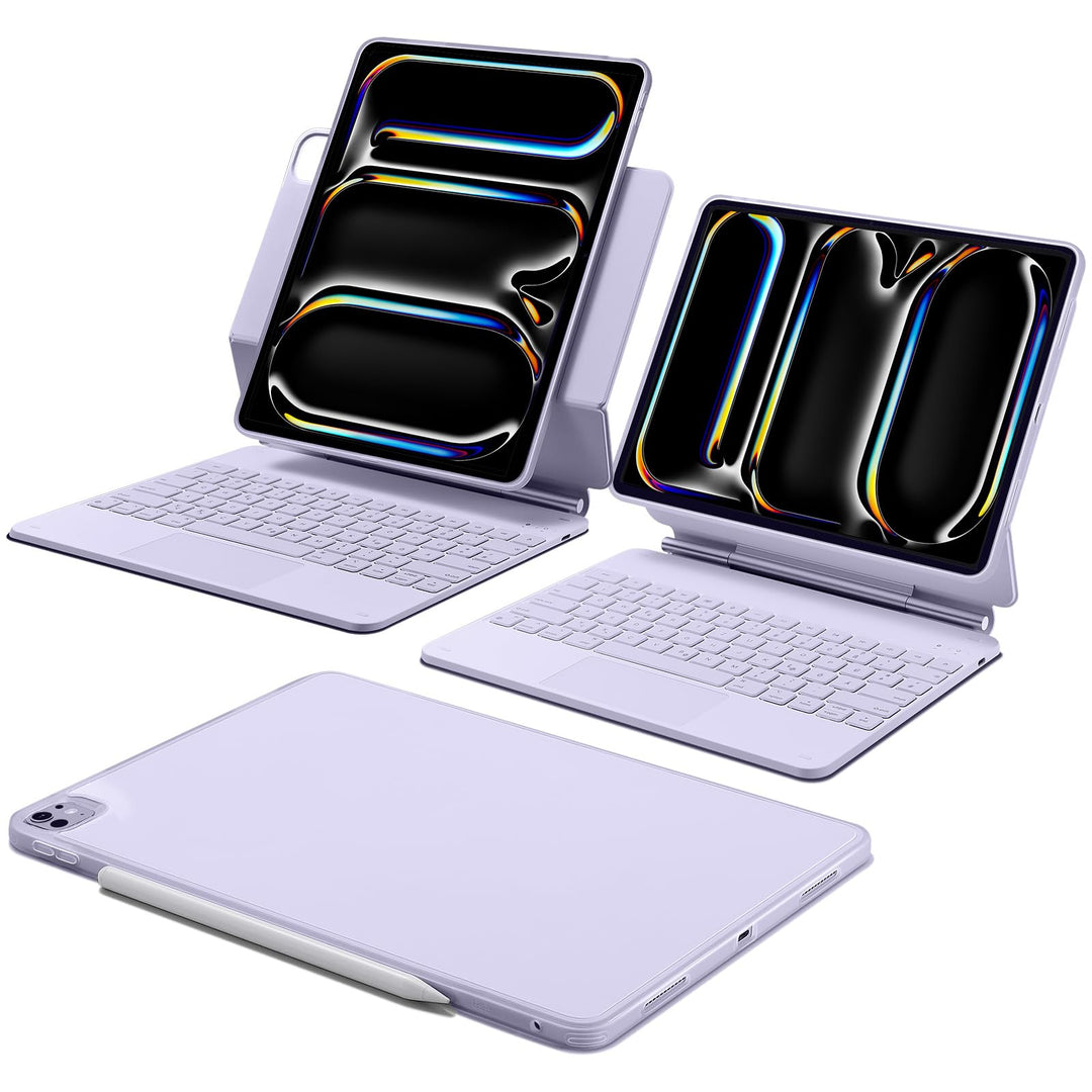 ESR iPad Pro 13 Zoll (M5/M4, 2025/2024) Hülle mit Tastatur, Tastaturhülle mit Einzustellendem Magnet