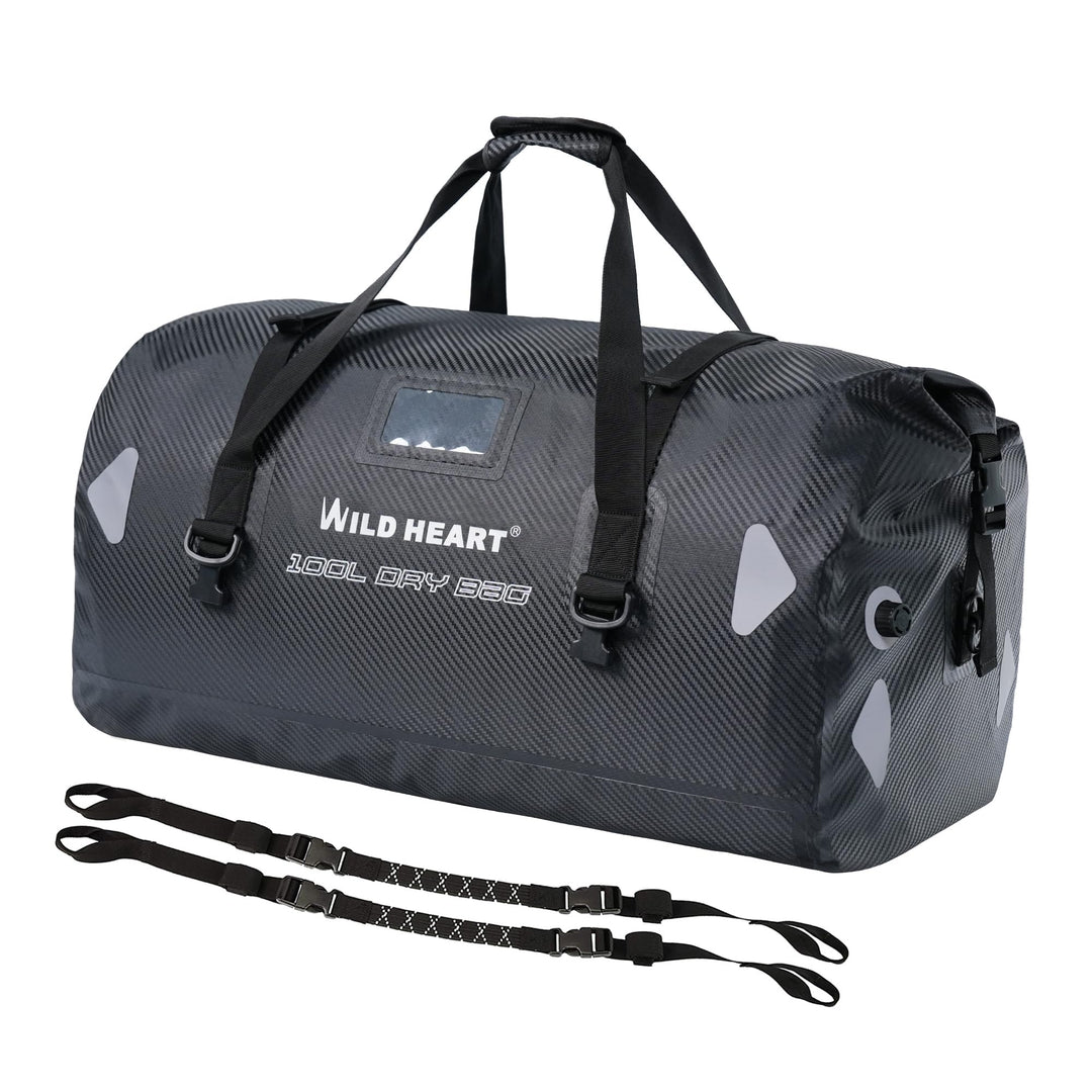 WILD HEART wasserdichte Reisetasche, 40 l 66 l, 100 l, mit verschweissten Nähten, Schultergurten, Ne