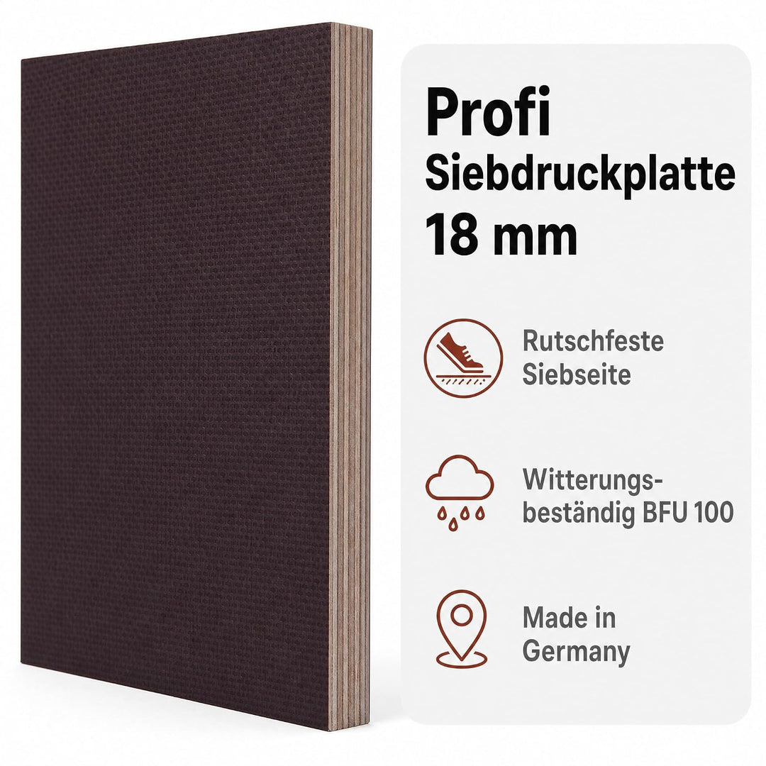Siebdruckplatte 18mm Zuschnitt Multiplex Birke Holz Bodenplatte (50x40 cm), 50x40 cm