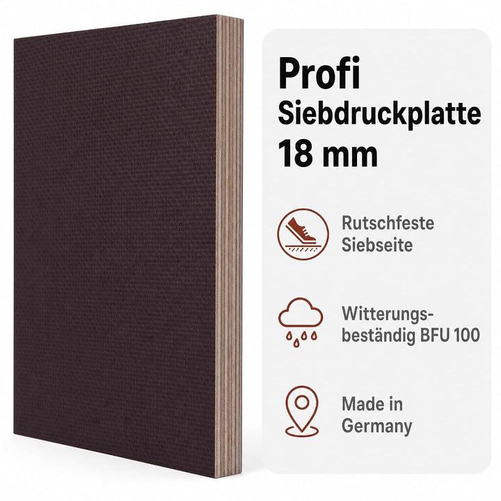 Siebdruckplatte 18mm Zuschnitt Multiplex Birke Holz Bodenplatte (50x40 cm), 50x40 cm