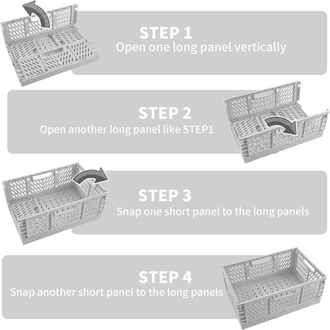Spesh 2 Stücke Klappboxen Faltbar Aufbewahrungskorb Plastik Klappkisten Kunststoff Stabil Lagerkiste
