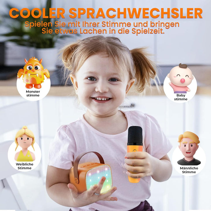 Karaoke Maschine Kinder mit 2 Mikrofonen: [Premiumversion] Mini Karaoke Maschine, Geschenk für Mädch