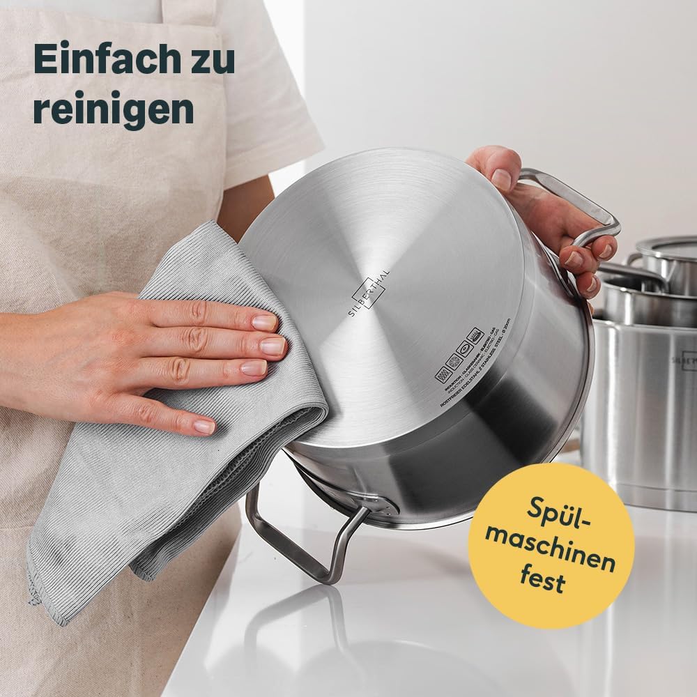 SILBERTHAL Edelstahl Topfset 2-teilig - Kochtopf 3,5l & 5L im Set für alle Herdarten inkl. Induktion