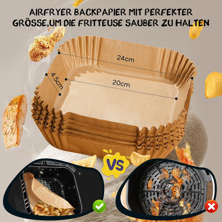 Airfryer zubehör, heissluftfritteuse zubehör mit airfryer backpapier, heissluftfritteuse zubehör pas