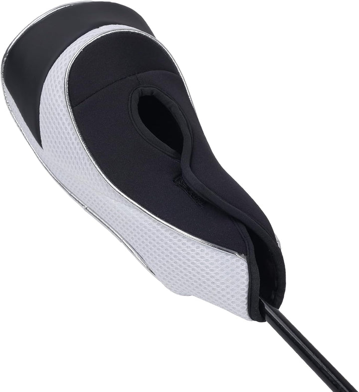 Andux Golf Schlägerkopfhüllen Holzkopfhüllen 460CC Driver Haken & Schlaufe 3 Stück Schwarz/Weiss, Sc