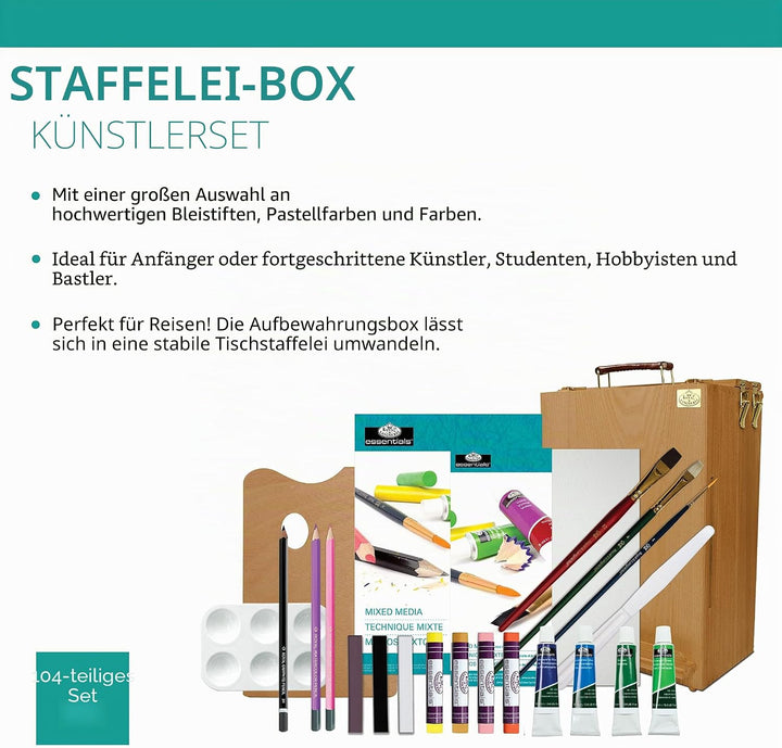 Royal & Langnickel REA6000 - Staffelei Set mit Allen Malmedien,