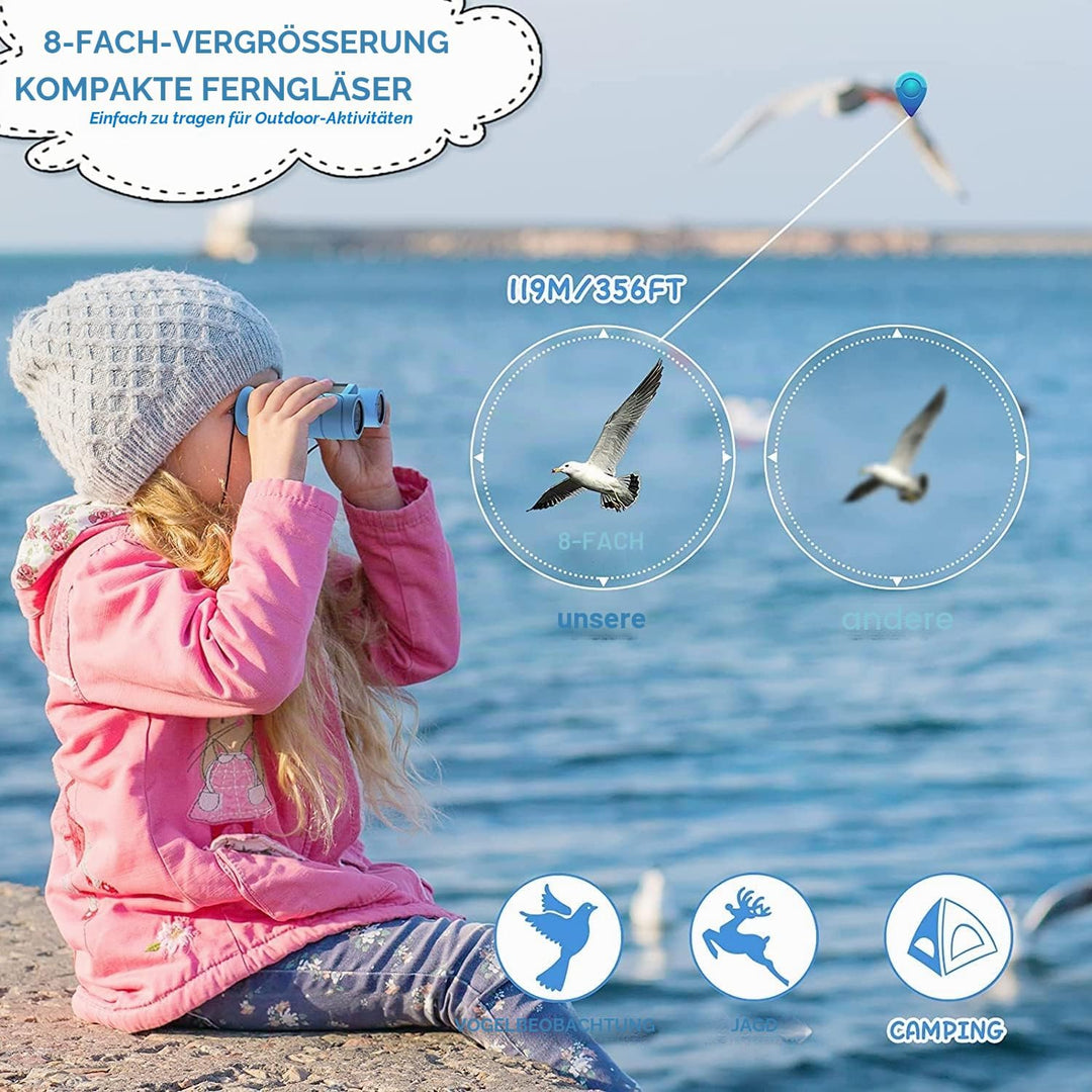 Fernglas für Kinder, 8x21 Ferngläser Klein Fernglas Klein für Erwachsene und Kinder, HD Feldstecher