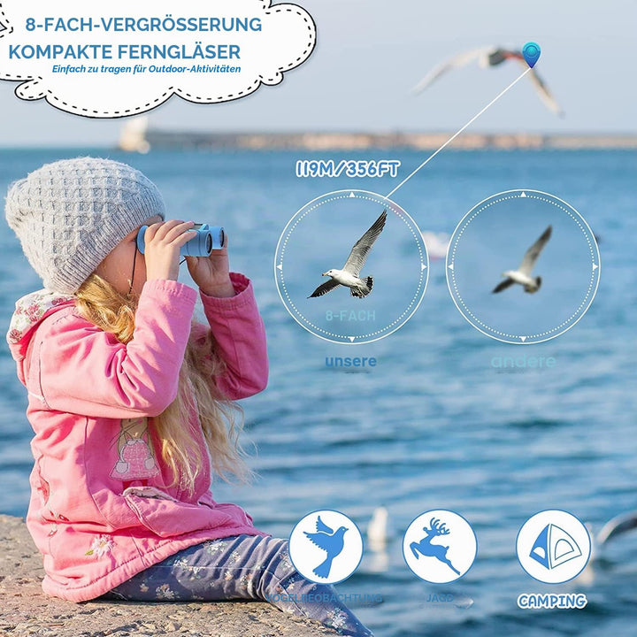 Fernglas für Kinder, 8x21 Ferngläser Klein Fernglas Klein für Erwachsene und Kinder, HD Feldstecher