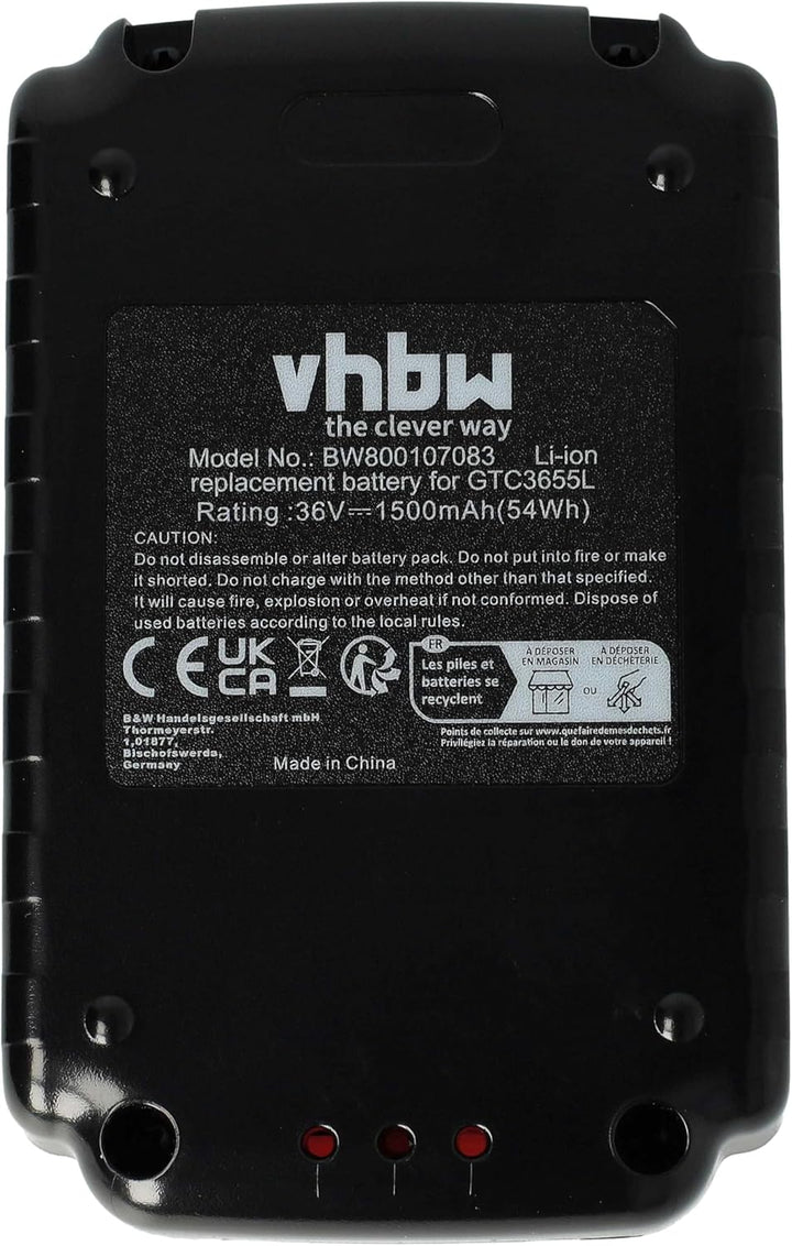 vhbw Akku kompatibel mit Black &amp; Decker MST2118, NST1118, TC220, MST1024 Elektrowerkzeug (1500 mAh,