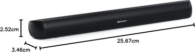 SHARP HTSB107 2.0 Soundbar 90W (USB, Bluetooth, HDMI, Optisch, AUX-In (3,5mm), Breite: 65cm), schwar