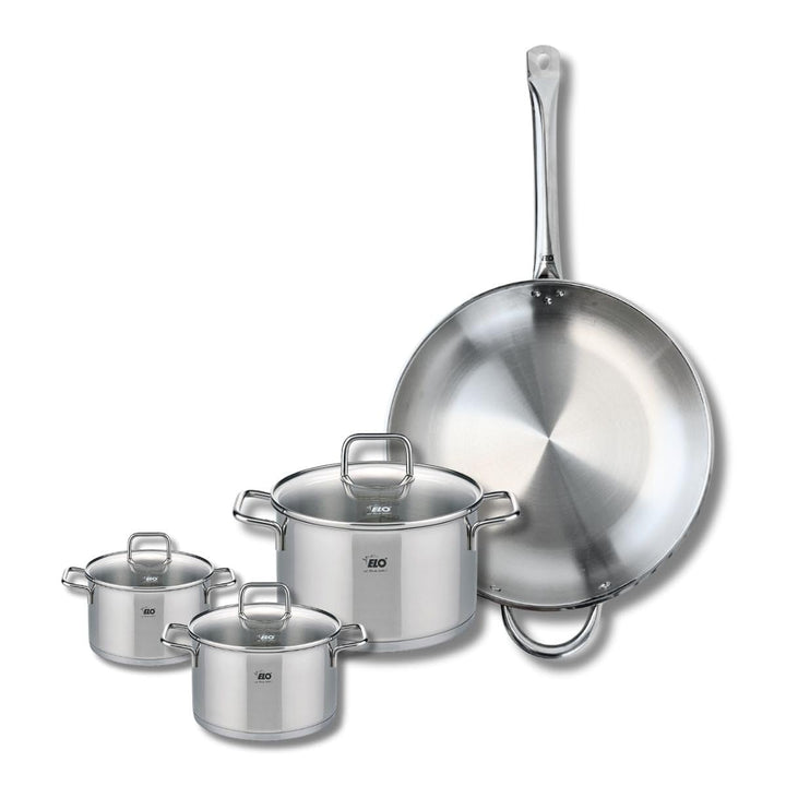ELO 9500250 Kochgeschirr-Set, 4-teilig, 1 Bratpfanne 32 cm und 3 Kochtöpfe 12, 16 und 20 cm Elo Prof