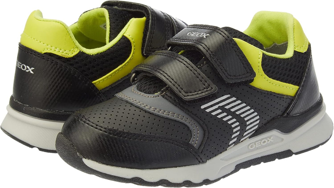 Geox Jungen B Pyrip Boy A Sneakers 21 EU Black Lime Green, 21 EU Black Lime Green