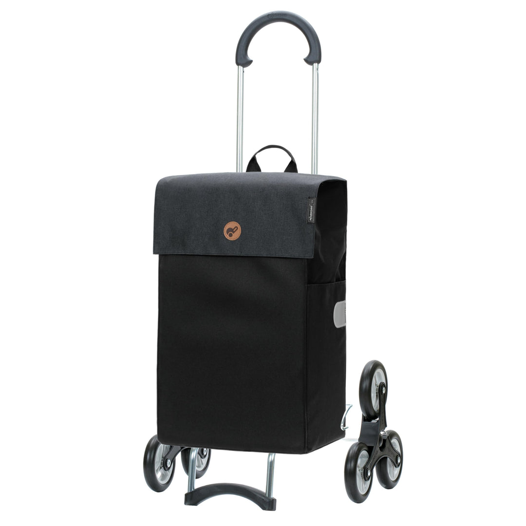 Andersen Shopper Treppensteiger Scala Stahl mit Rad Ø 3 x 13 cm und 47 Liter Tasche Hera schwarz, Sc