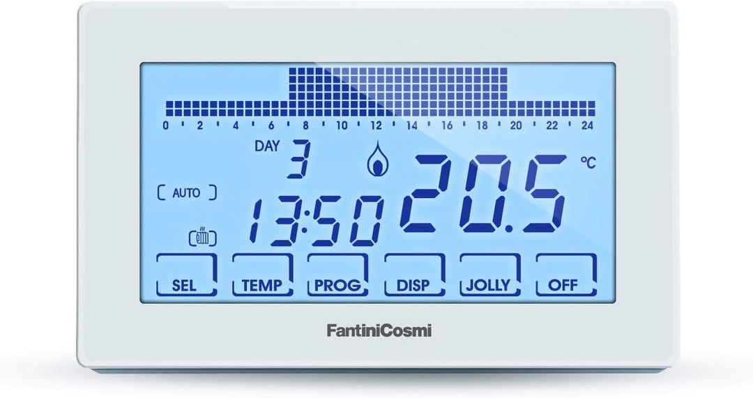CH180 CRONOTERMOSTATO TOUCH BIANCO SETTIMANALE DA PARETE A BATTERIE FANTINI batterien, batterien