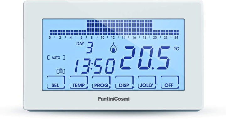 Fantini Cosmi CH180 Thermostat Touchscreen Hintergrundbeleuchtung, weiss, CH180-230V, 230 voltsV, 23