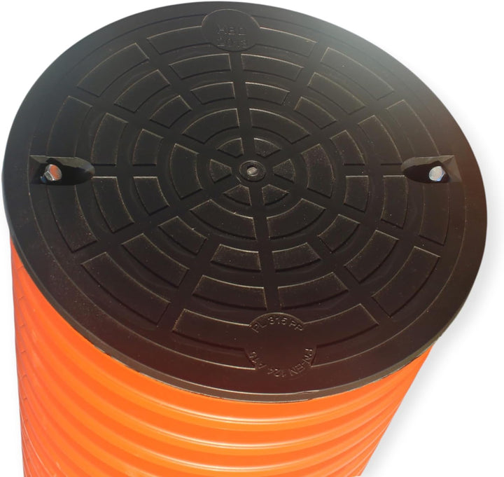 Sickerschacht Wellrohr DN315 DN400 mit KG Rohr Anschluss DN110 Kontrollschacht Deckel Drainage Fallr