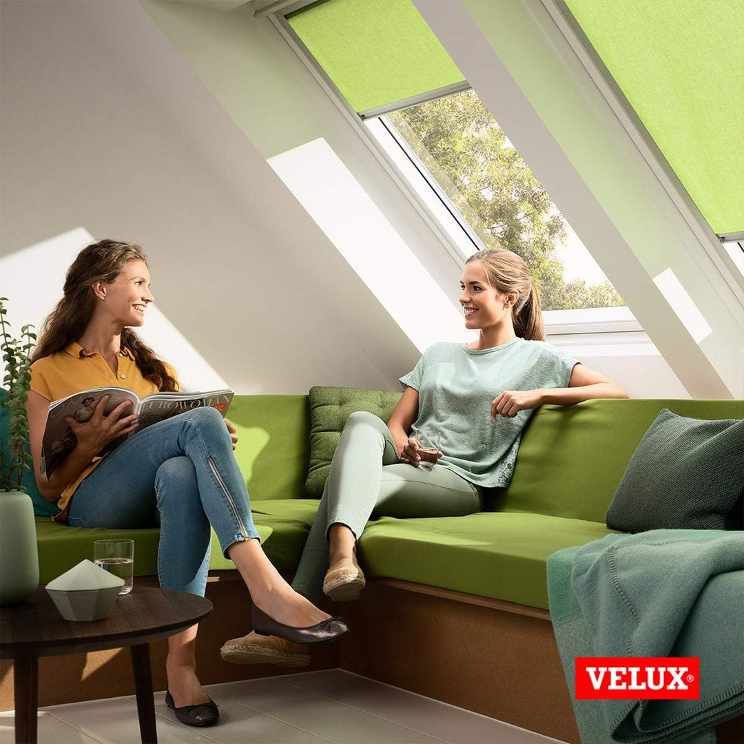 VELUX Original Dachfenster Sichtschutzrollo für MK06, Sandbeige, mit Grauer Führungsschiene GGL, GGU