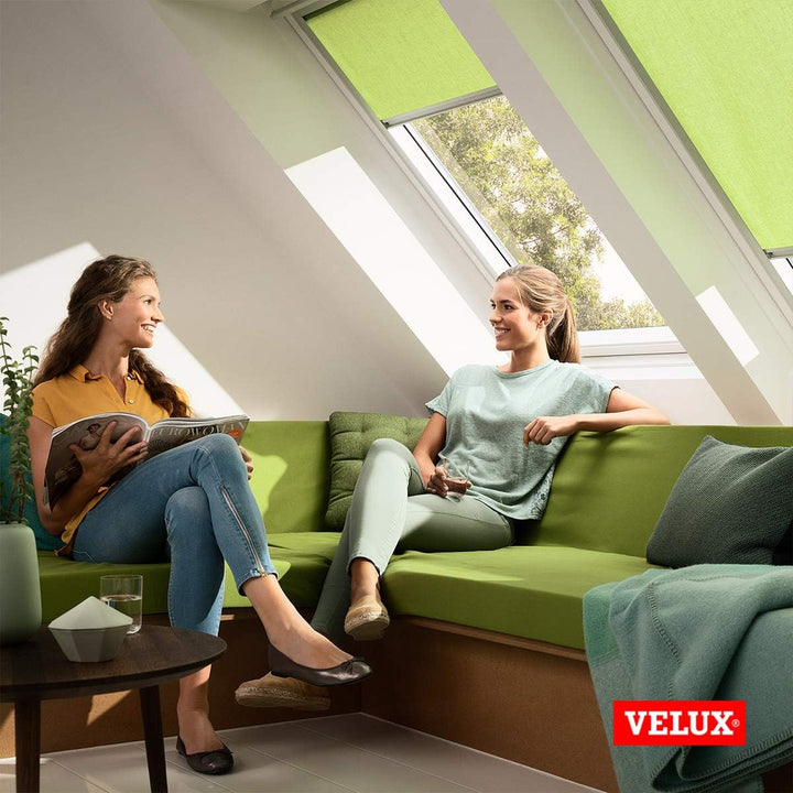 VELUX Original Dachfenster Sichtschutzrollo für MK06, Sandbeige, mit Grauer Führungsschiene GGL, GGU