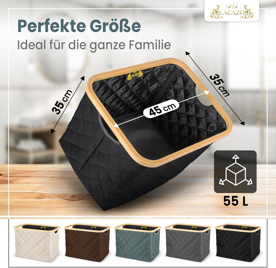 NEU faltbarer Wäschekorb – 55 L – robuste, platzsparende Wäschebox – atmungsaktiver Stoff – standfes