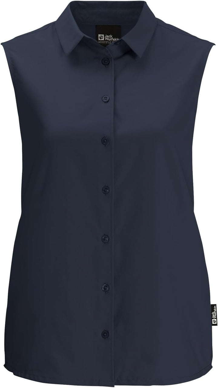 Jack Wolfskin Damen Sonora Sleeveless Shirt W Schnelltrocknende Ärmellose Bluse L Night Blue, L Nigh